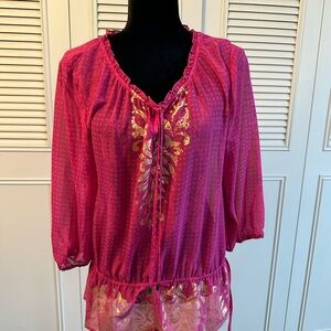 Chico's Pink and Gold Women's Top